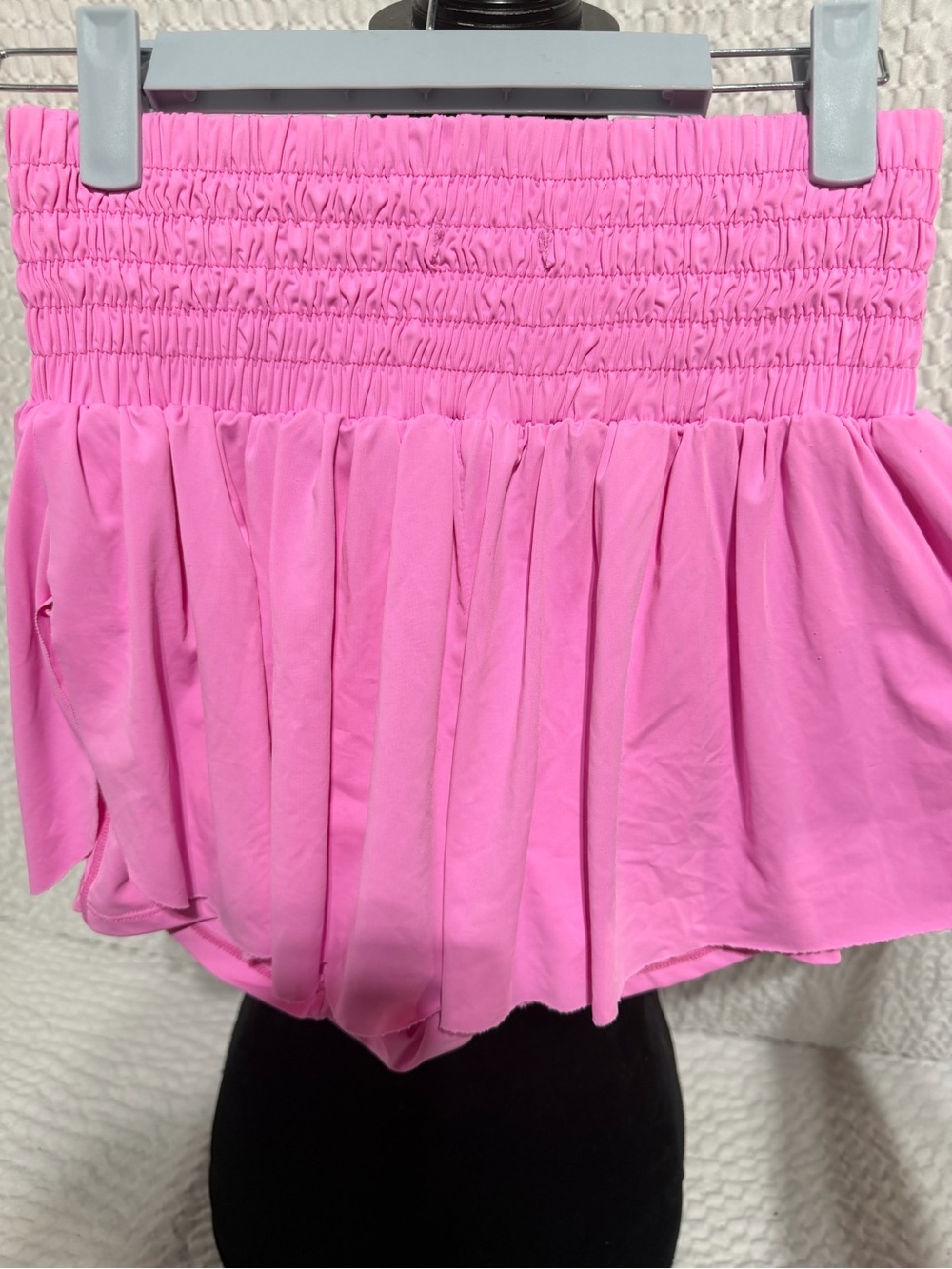 Smocked Hot Pink Off-Shoulder Cropped Top